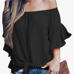 Luckymore off the shoulder blouse, black, size XL, NWT